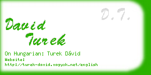 david turek business card